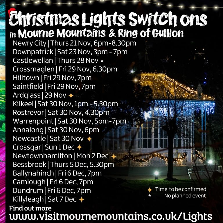 Christmas Lights Switch On Events Across Newry, Mourne and Down Announced